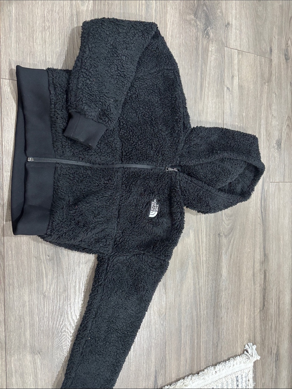 The North Face Kids Black Sherpa Fleece Hooded Jacket